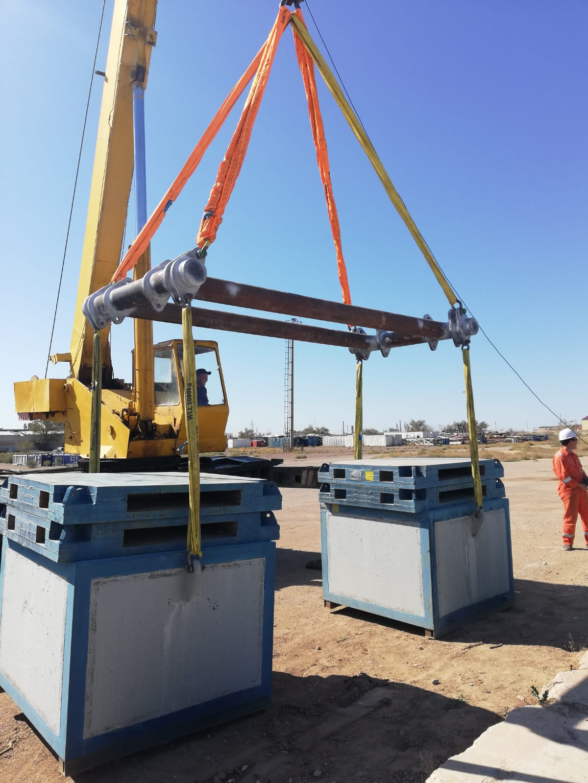 Rigging a load through a spreader beam