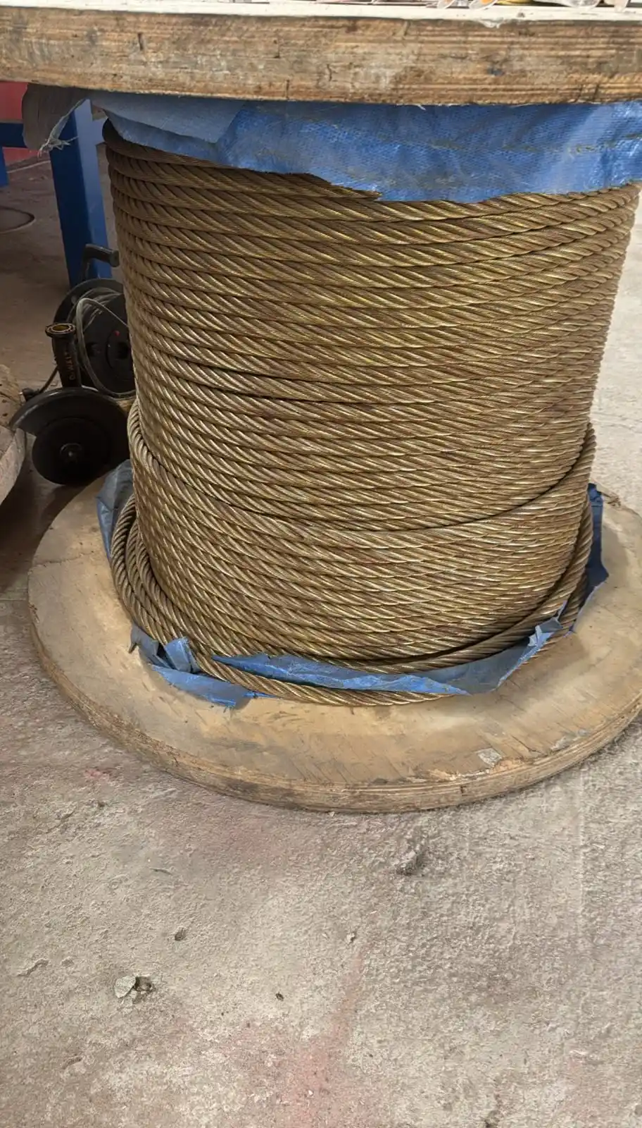 Wire rope products in an industrial warehouse
